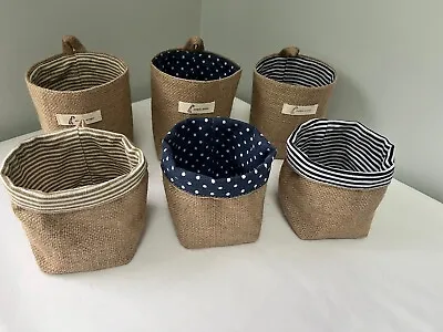 Set Of THREE Cotton & Linen Baskets • £8.50