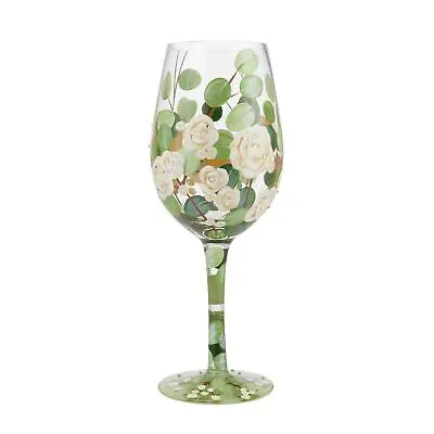 Lolita Glitter Diamante Hand Painted Large Wine Glass Bouquet In Bloom Gift Box • £21.99