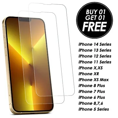 £1.85 • Buy Tempered Glass Screen Protector For IPhone 14 13 12 XS 11 Pro Max Mini X XR 7 8+