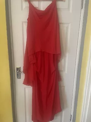 Stunning Vionnet Paris Red Maxi Dress Sz 42 Rrp £995 Wedding Event • $155.57