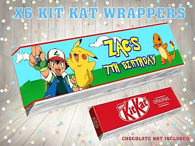 £1.20 • Buy PERSONALISED Pokemon Kit Kat Label / Wrapper Ideal Party Bag Filler