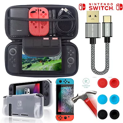 5 In 1 Bundle Nintendo Switch Lite Case+ Portable Bag+ Braided Fast Type C Cable • $27.54