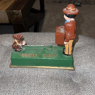 Vintage Diecast Monkey And Organ Grinder Mechanical Bank • $18.74