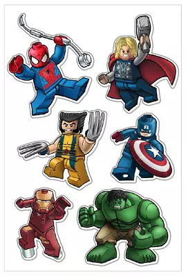 £3.49 • Buy LEGO MARVEL STICKERS 👨 Art Vinyl Decal Skateboard Laptop Car Bike Etc (A5 Set)