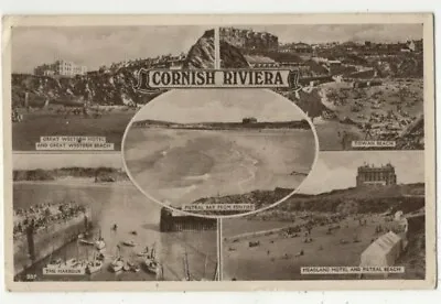 £2 • Buy Cornish Riviera Cornwall 1945 Multiview Postcard Fistral Beach Towan 317c