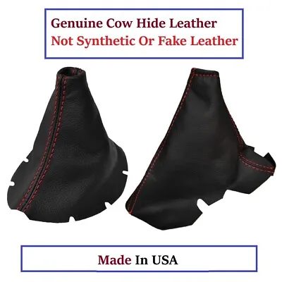 New Red Stitch Genuine LEATHER Shift Boot & E-Brake Cover For CORVETTE C5 97-04 • $36.20