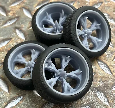 Resin 1/24 Scale 21/20-Inch “Spiked Evil” Model Car Wheels 1/24 1/25 Muscle Car • $16.99