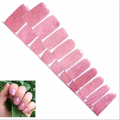 Jaysea Arts Nail Wraps - Color Light Pink Glitter Street Nails Polish Art - B4G1 • $4.99