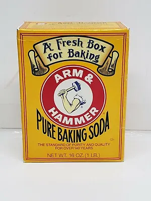 Vintage Arm & Hammer Pure Baking Soda 16oz 1992 DATED 10-09-92 Great Movie Prop! • $9.69