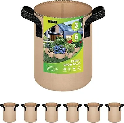 IPower Plant Grow Bag 3-15 Gallon Heavy Duty Fabric Pots With Handles 6-Pack • $18.99