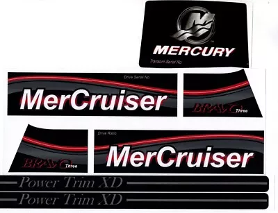 Mercruiser Mercury Bravo Three Black With Gray Trims • $17.50