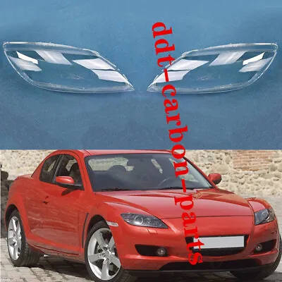 Pair For Mazda RX-8 Coupe 2004-2008 LH&RH Side Headlight Lens Cover+Sealant Glue • $202.49