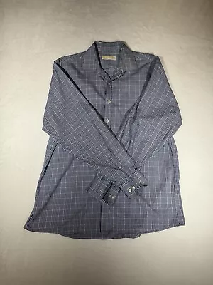 Michael Kors Men Slim Fit Plaid Button-down Dress Shirt Size 16.5  3435 • $12.99