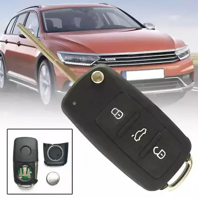 $16.91 • Buy Folding Flip Remote Key Fob 3 Buttons Fit For VW ID48 Chip 434MHz 5K0837202AD US