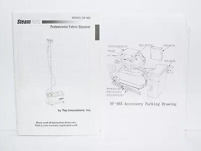 Genuine Steam Fast Model SF-465 Professional Fabric Steamer User Manual • $19.99