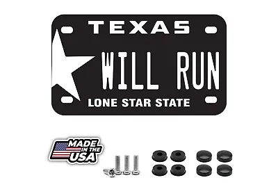 WILL RUN Texas Motorcycle License Plate Including Hardware Made In USA • $13.95