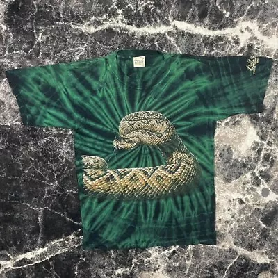 Vintage Snake All Over Print Shirt - Habitat Nature Tie Dye Rattlesnake Large • $25