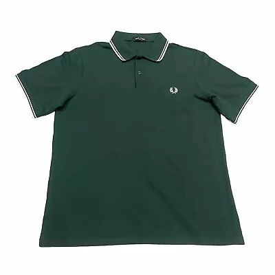 Fred Perry Polo Shirt Forest Green Mod 60s Scooter Casuals Mens Large • £17.95