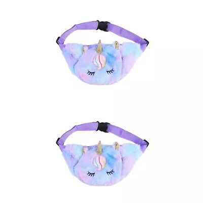  2 Pc Universal Chest Bag Practical Belt Furry Waist Girl Pretty Cute • £18.28