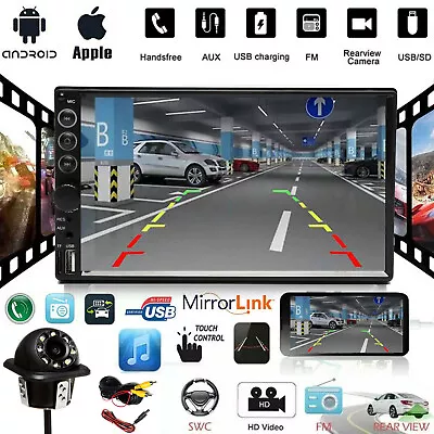 2 Din 7  Car Stereo Touch Screen Radio Bluetooth Call Mirror Link For GPS Wifi • $50.40