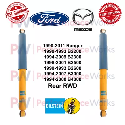 Bilstein B6 4600 Shocks Pair 0-1  Rear Lift For Ford Ranger & Mazda B-Series RWD • $173.47