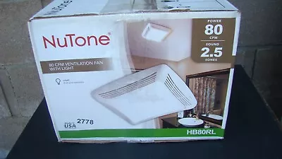 NuTone 80 CFM Bathroom Exhaust Fan With Light Ceiling Mounted HB80RL • $29.96