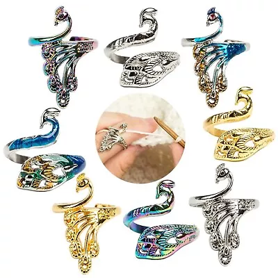 🧶 Peacock Adjustable Tension Yarn Ring Guide Knitting Loop Crochet Winder 🧶 • £3.79