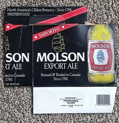 Vintage Molson Ale Cardboard 6 Pack Bottle Holder Carrier Caddy Lager Beer . • $14.85