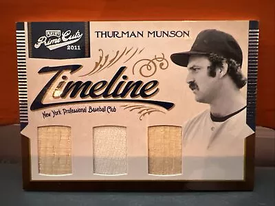 2011-12 Playoff Prime Cuts Thurman Munson Bat & Jersey Card #’d 25 • $170