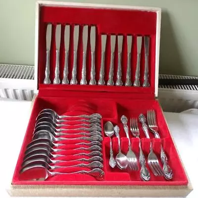 Vintage Canteen Stainless Steel Cutlery Jacoberg Made In Korea - 42 Pcs + 2 • £29.99
