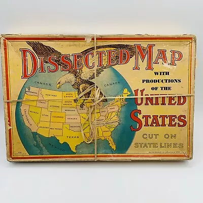 Dissected Map United States By Milton Bradley Jigsaw Puzzle Early 1900s Complete • $74.99