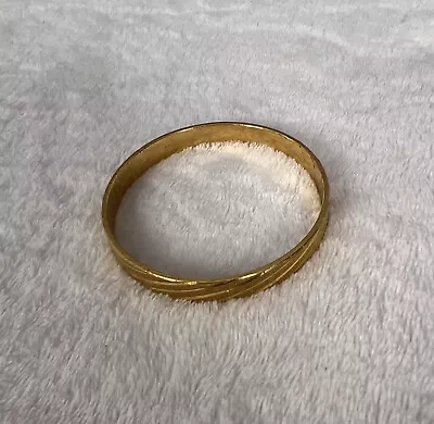 Vintage Monet Bracelet Bangle Gold Tone Etched Design  Signed • $17.99