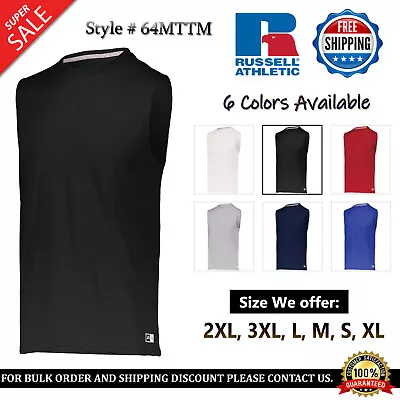 Russell Athletic Men's Essential Muscle Crew Neck Sleeveless Tank Tee 64MTTM • $11.87