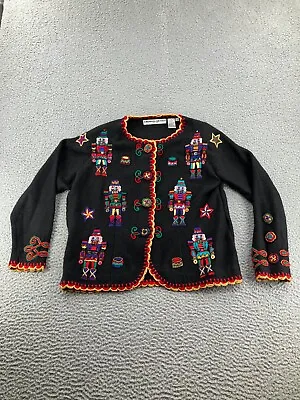 Vintage Michael Simon Sweater Womens Size 2 Black 1994 Nutcracker Christmas • $69.99