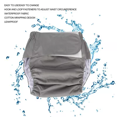 Waterproof Washable Reusable Adult Elderly Cloth Diapers Nappies Free Size • £12.16