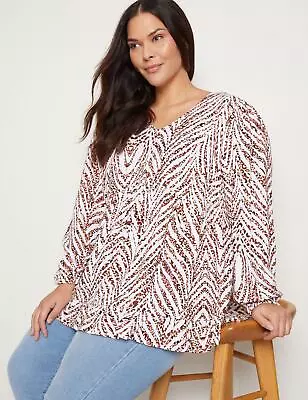 AUTOGRAPH - Plus Size - Womens Tops -  3/4 Sleeve V Neck Peplum Top • £34.58