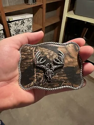 Nocona Belt Buckles For Men Whitetail Deer Buck Skull Camouflage • $25