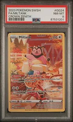 Miltank GG24/GG70 Crown Zenith: Galarian Gallery Pokemon TCG Holo PSA 8 MINT • $0.01