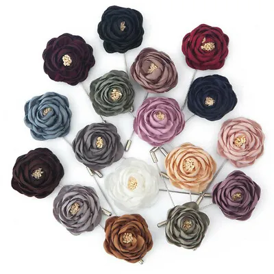 Handmade Lapel Flower Brooch For Men Wedding Party Suit Boutonniere Stick Pin • $3.19