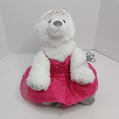 £33.39 • Buy Build A Bear 12  Bear Pink Princess Tiara Scepter Shoes Snowflake Embroidered