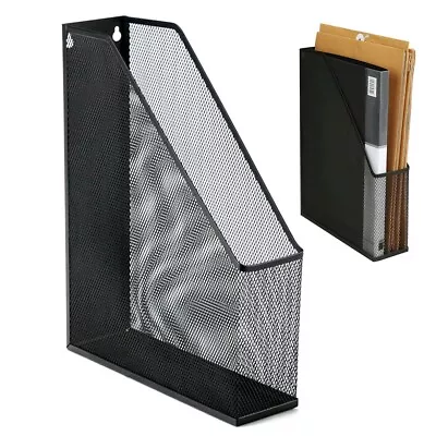 Magazine File Holder Black Mesh Magazine Rack Wall Mounted Metal Magazine Rack • £10.99