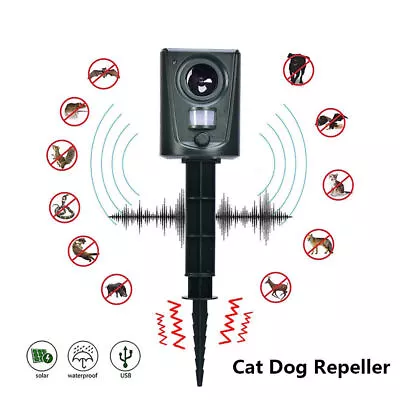 Ultrasonic Animal Repeller Rat Bird Cat Scarer Pest Dog Possum Control Garden • $15.99