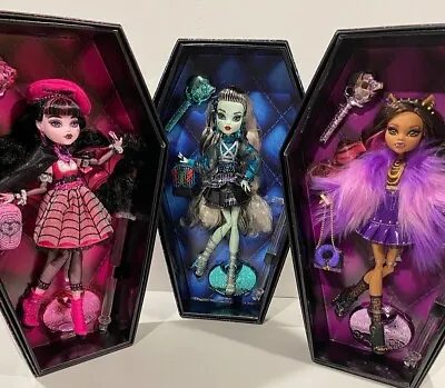 Monster High Haunt Couture Main Set Draculaura Frankie & Clawdeen Dolls NIB • $720