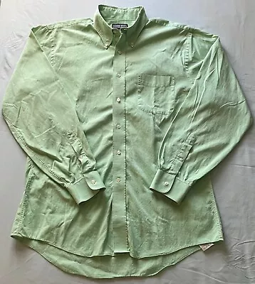 Lands End Men's Cotton Button Up Shirt W/ Pocket 16-35 (Light Green) • $6.99