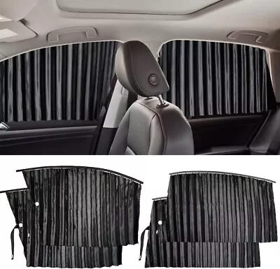 4 Pack Slidable Magnetic Car Side Window Sun Shade Curtain For UV Black  • $41.96