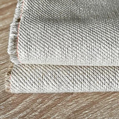 Natural Linen TWILL Medium To Heavy Fabric 150 Cm Wide Price Per 0.8 Metre • £11.20