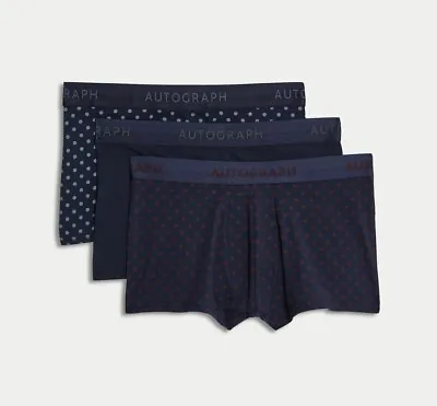 M&S Marks & Spencer Supersoft Polka Dot Hipsters Trunks Size Medium 3 Pairs • £17.99