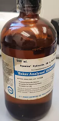 J.T. Baker Hyamine Hydroxide  450 G Open Bottle MB3 • $9.99