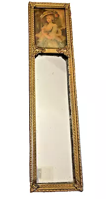 Mirror Wall Vertical Antique Trumeau Style Gold Home Decor 13 In H X 3 In W • $64.85