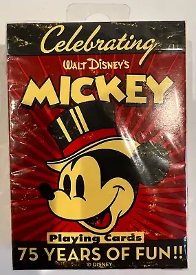 Disney Bicycle Brand Mickey Mouse 75th Anniversary Deck Of Playing Cards - NEW • $12.99